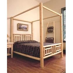 Old Adirondack - OA-371-K - Quilt Canopy Bed - White Cedar - King by Old Adirondack