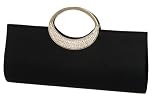 Satin, Clutch, Metal and Rhinestone Closure, Evening Bag - Claudia (51 042)