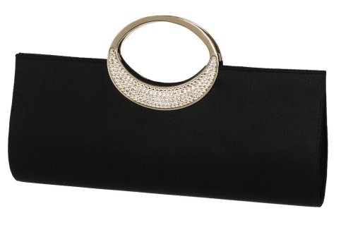 Satin - Clutch - Metal and Rhinestone Closure - Evening Bag - Claudia (51 042)