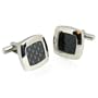 Bold Dark Carbon Fiber Stainless Steel Cufflinks with Gift Box