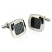 Bold Dark Carbon Fibre Stainless Steel Cufflinks with Presentation Box