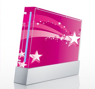 Pink Star Burst Skin for Nintendo Wii Console