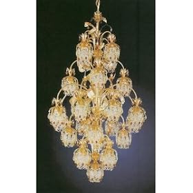 Schonbek 1275-26AM Rondelle 25 Light Large Foyer Chandelier in French Gold with Amethyst crystal