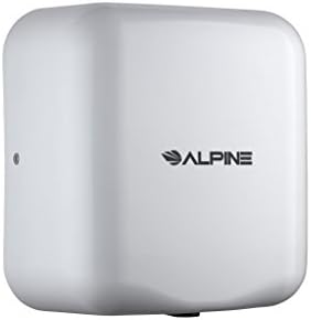 Alpine Automatic Hand Dryers for Bathrooms Commercial High Speed 110-120V Stainless Steel Electric Hand Dryer, Plug In & Hardwire Options with Air Filter, ADA & UL Compliant & 5 Years Coverage (White)