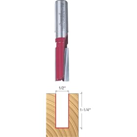 Freud 12-118 1 2-Inch Diameter by 1-1 4-Inch Double Flute Straight Router Bit with 1 2-Inch Shank by Freud