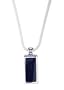 Sterling Silver Black Onyx Inlay Pendant, 18"