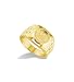 Mens 14k Yellow Gold Round Zodiac Sign Cancer Crab Ring