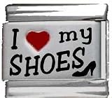 Clearly Charming I Heart My Shoes Red Heart Laser Italian Charm