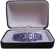 Grillz, Silver Metal w/ Blue Stones