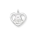 Disney's Winnie the Pooh Heart Charm in Sterling Silver