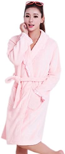 Nine States Women's Thermal Long Sleeve Flannel Robe Cardigan Pajamas Sleep Wear Set One Size Pink