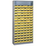 1-Open W/ 90-Shelf Bin Shelving Unit 36Wx12Dx78H Blue