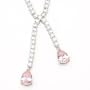 Sterling Silver Pink And Clear Cubic Zirconia Necklace, 18"