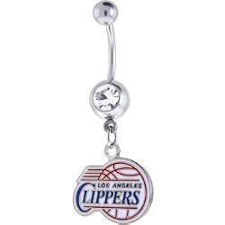 Nba Los Angeles Clippers Crystalline Gem Belly Ring