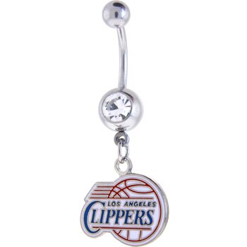 Nba Los Angeles Clippers Crystalline Gem Belly Ring