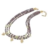 14k Gold Amethyst and Peridot Necklace by Elizabeth Showers