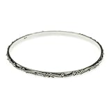 Eve's Addiction Sterling Silver Stackable Bangle Bracelet in Bali Design