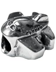 Genuine Zable (TM) Product. 925 Sterling Silver Airplane Bead Charm. 100% Satisfaction Guaranteed.