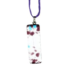 Murano Glass Pendant Jewelry - Rectangle L Blue/Purple Style2