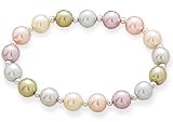 Czech Glass Beads Sterling Silver Bracelet, Stretch, 7mm