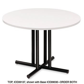  OfficeWorks 36 Round Conference Table Top, Square Edge, Gray by ICEBERG
