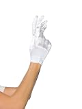Satin wrist length gloves with pearl detail