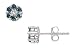 1/2 Carat Blue and White Diamond 14K White Gold Flower Earrings