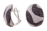 14K White Gold Black & White Diamond Earrings