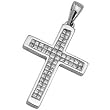 14Kt White Gold Sanctify Diamond Cross Pendant