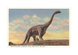 Brontosaurus, Dinosaur Park, Rapid City, South Dakota Art Poster Print, 17x11