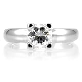 Thelma's CZ Engagement Ring - 1 CT Round Cut