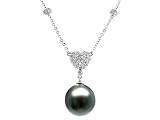 0.26 cts Pearl Pendant - 14kt White or Yellow Gold LIFETIME WARRANTEE