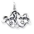 Sterling Silver Antiqued Comedy/Tragedy Charm