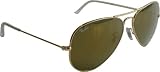 Ray Ban Large Metal Aviator Sunglasses Model 3025 ~ 58mm Lens size ~ Gold Color Frame, Ray Ban Gold Mirror Toughened Glass Safety Lenses