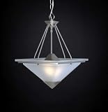 Brushed Nickel Inverted Pendant with Frosted White glass