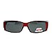 SA106 Unisex Polarized Rectangular 55mm Over the Glasses Fit Over Sunglasses Red