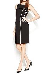 Piping Sheath Polyester Sleeveless Above the Knee Mini Dress 