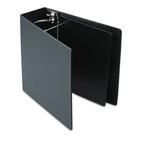 Heavyweight Vinyl Slant-D Ring Binder, 4 Capacity, Black
