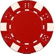 25 Clay Composite Dice Striped 11.5 gram Poker Chips, Red