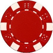 25 Clay Composite Dice Striped 11.5 gram Poker Chips, Red