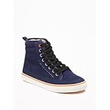オールドネイビー OLD NAVY/ スエードフェイク-ファーハイトップ ブルー シューズ 18cm【並行輸入】