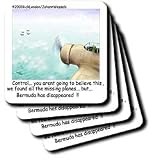 Londons Times Funny Society Cartoons - Planes Found Bermuda Triangle Lost - Coasters