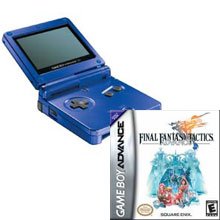 Cobalt Game Boy Advance SP with Final Fantasy Tactics by Nintendo