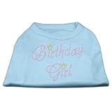 Dog Supplies Birthday Girl Rhinestone Shirt Baby Blue Xl  16 