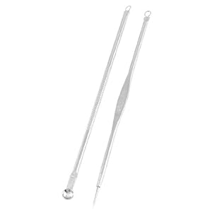 Rosallini 12cm Long Face Care Blackhead Acne Needle Remover Pimple Extractor 2 Pcs