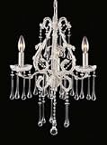 Opulence Mini Candle Chandelier in Antique White and Clear Crystal
