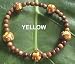 Hawaiian Koa Bead Yellow Hibiscus Flower Bracelet