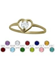 14 Karat Yellow Gold Genuine White Topaz Solitaire Gem Round Shape Baby Ring