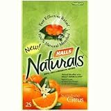 Halls Naturals Cough Drops, Sunshine Citrus Flavor, 25 Drops / Pack, 12 Ea