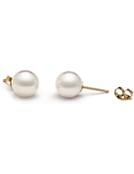 Pair of 8.5-9.0 mm, AAA Quality, White Akoya Pearl Stud Earrings